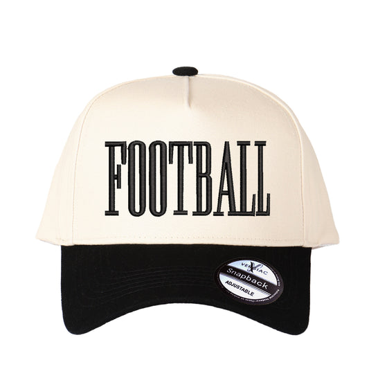 FOOTBALL Letter Embroidered Color Block Trucker Hat Unisex Adjustable Cotton Breathable Fashion Cap for Travel Daily Wear