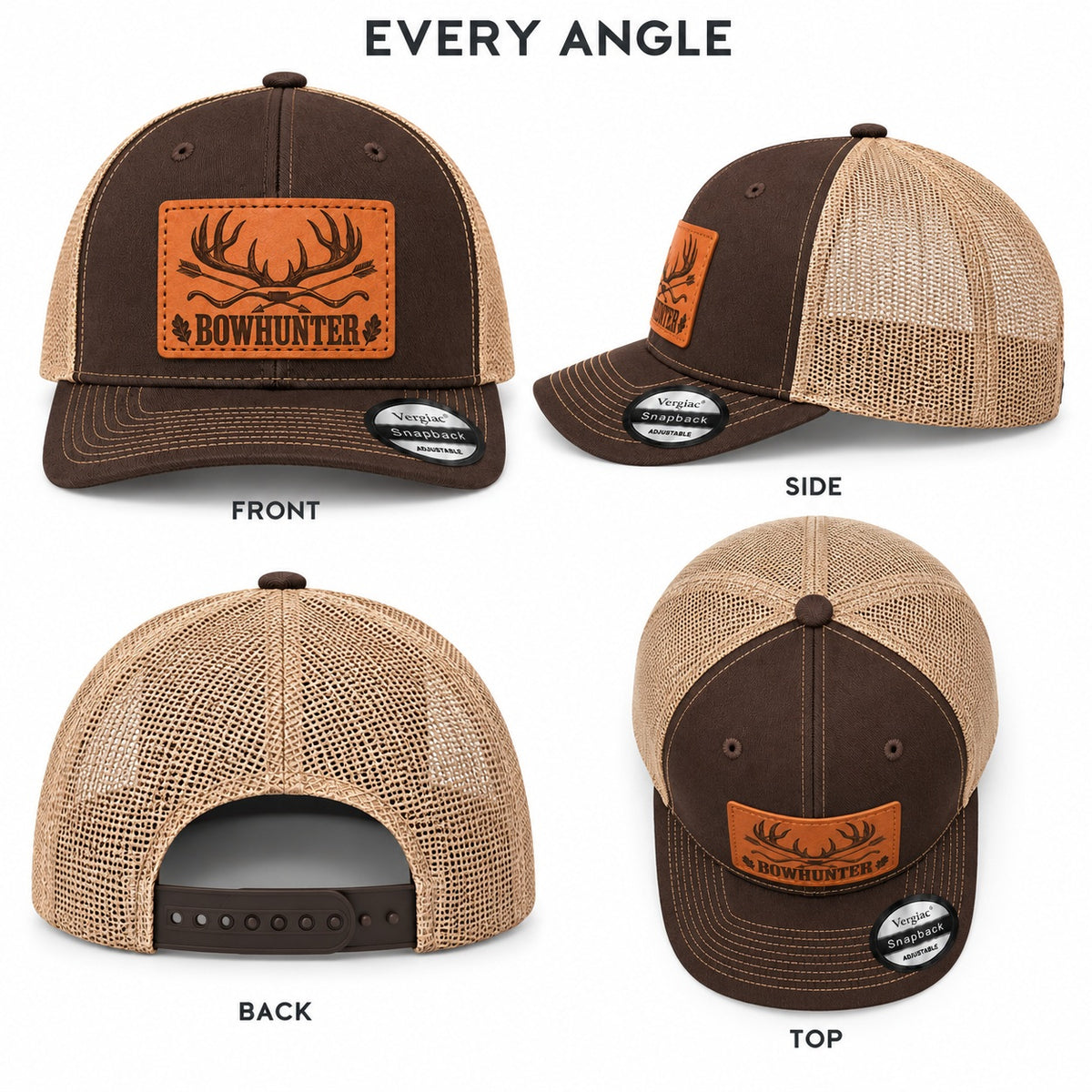 Bowhunter Leather Patch Trucker Hat