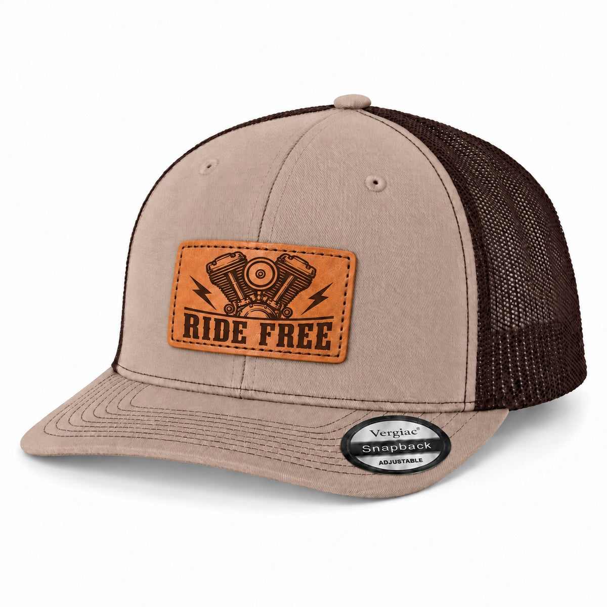 Ride Free Leather Patch Trucker Hat