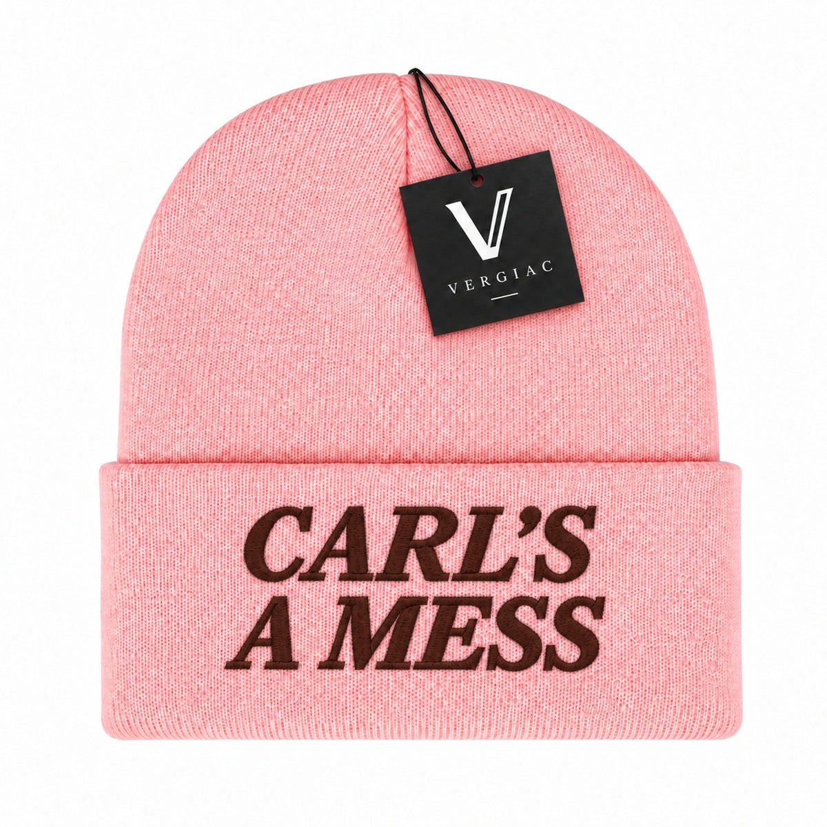 A CARL'S A MESS Embroidered Acrylic Knitted Hat Unisex High Elasticity High Gram Weight Warm and Comfortable
