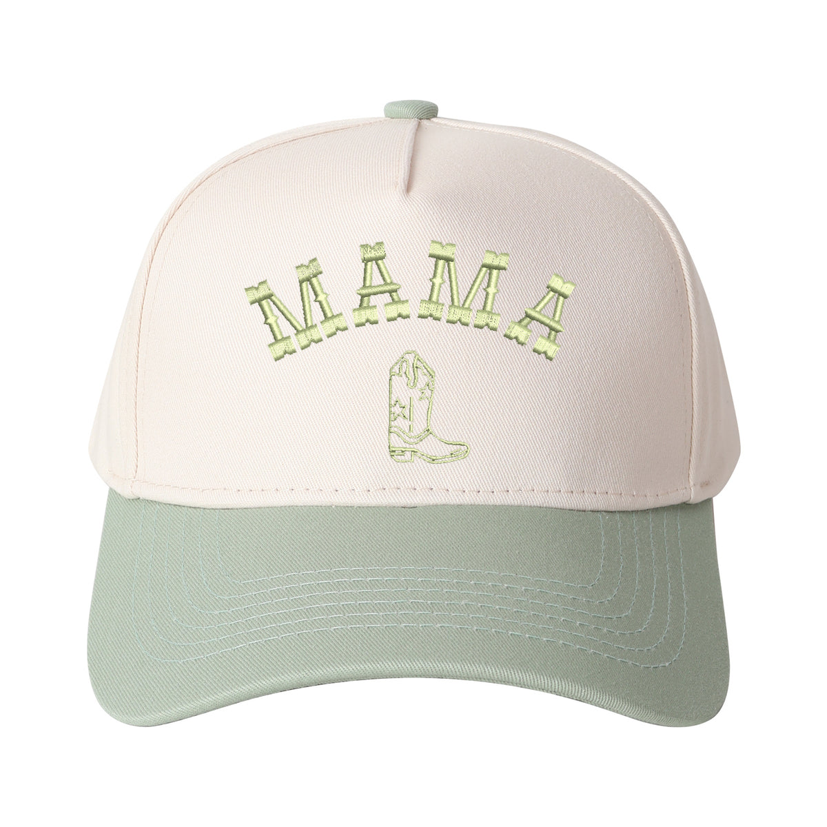 Mama And Boot Pattern Embroidered Trucker Hat