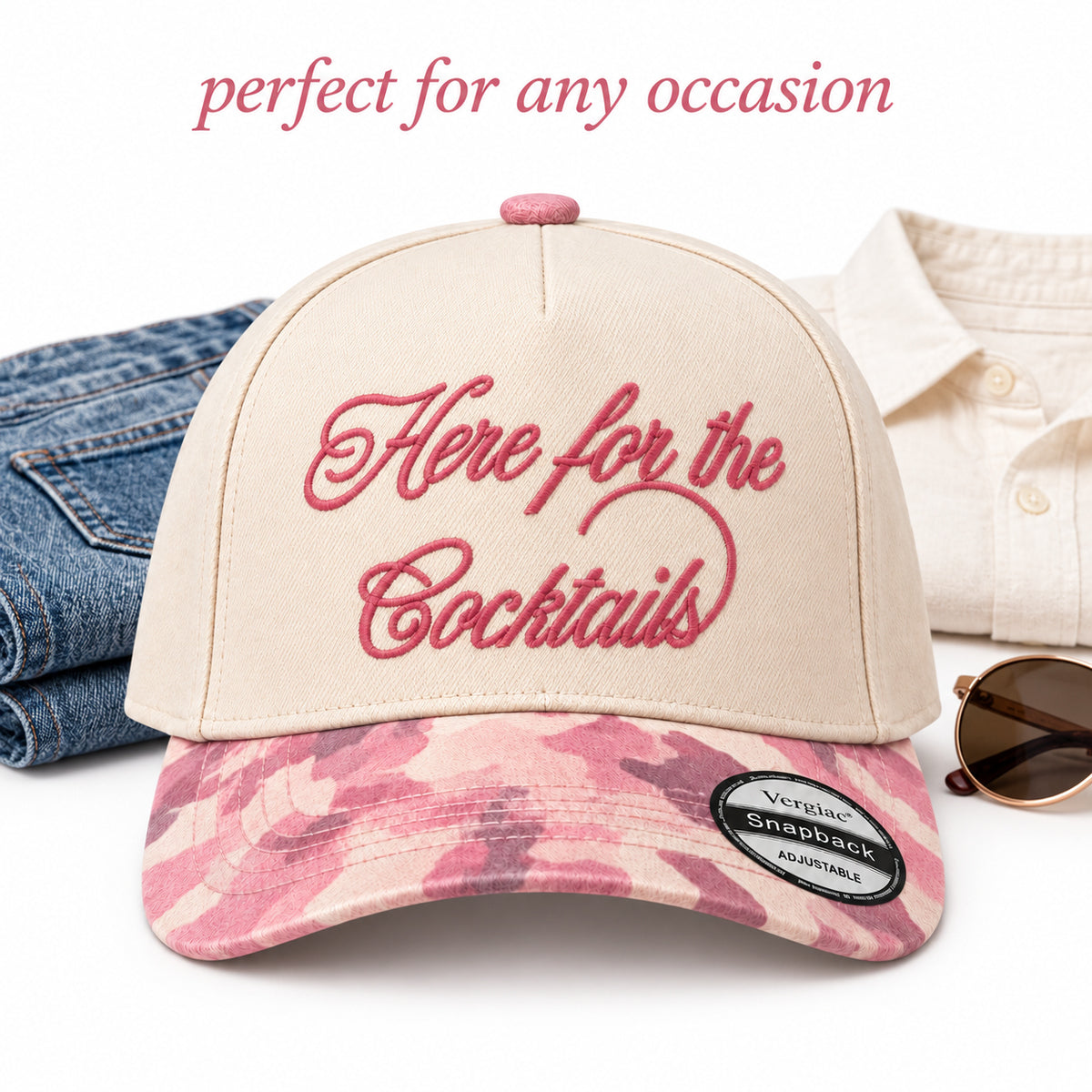 Here For The Cocktails 5-Panel Trucker Hat