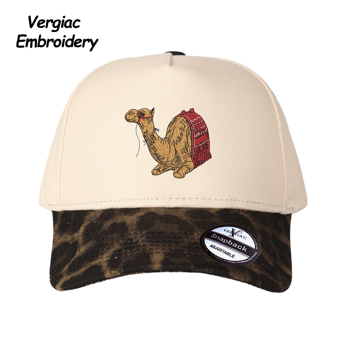 Camel Embroidered Trucker Hat