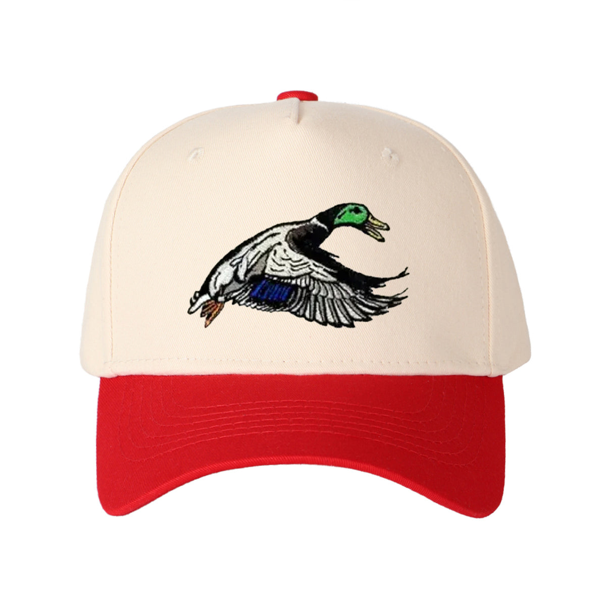 Flying Mallard Duck Embroidered Trucker Hat