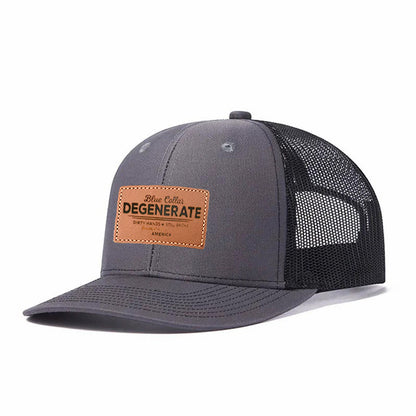 Blue Collar Degenerate Leather Patch Trucker Hat
