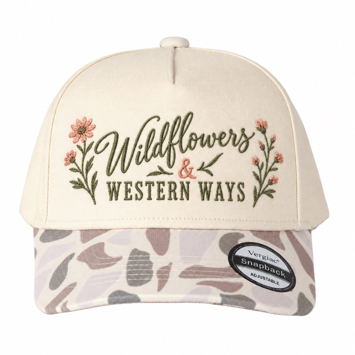 5-Panel Embroidered Cotton Trucker Hat with Printed Brim and Structured Front, Adjustable Unisex Baseball Cap, 1 Piece