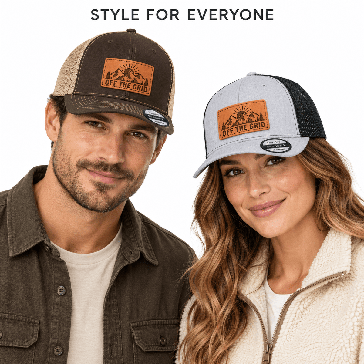 Off the Grid Leather Patch Trucker Hat
