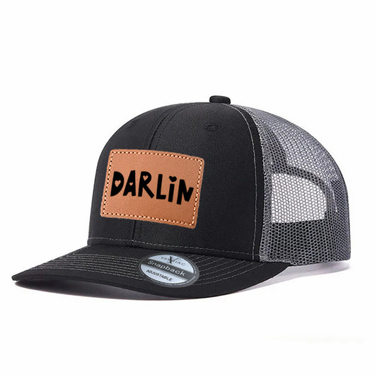 Darlin Leather Patch Trucker Hat