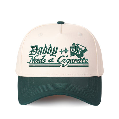 Daddy Needs A Cigarette Embroidered Trucker Hat