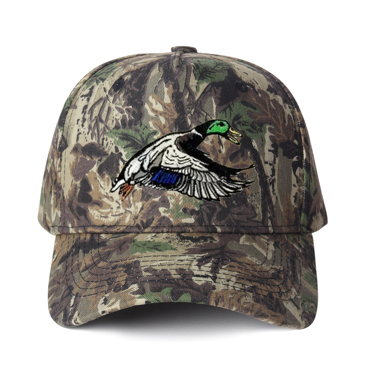 Flying Mallard Duck Embroidered Trucker Hat