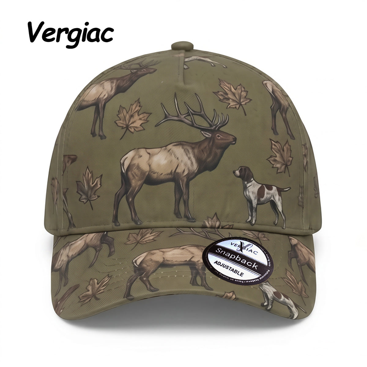 Hunting Elk And Dog Camouflage All-over Print Cotton Trucker Hat