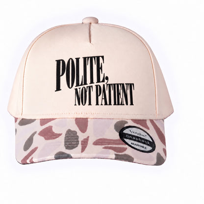 Polite, Not Patient 5-Panel Trucker Hat