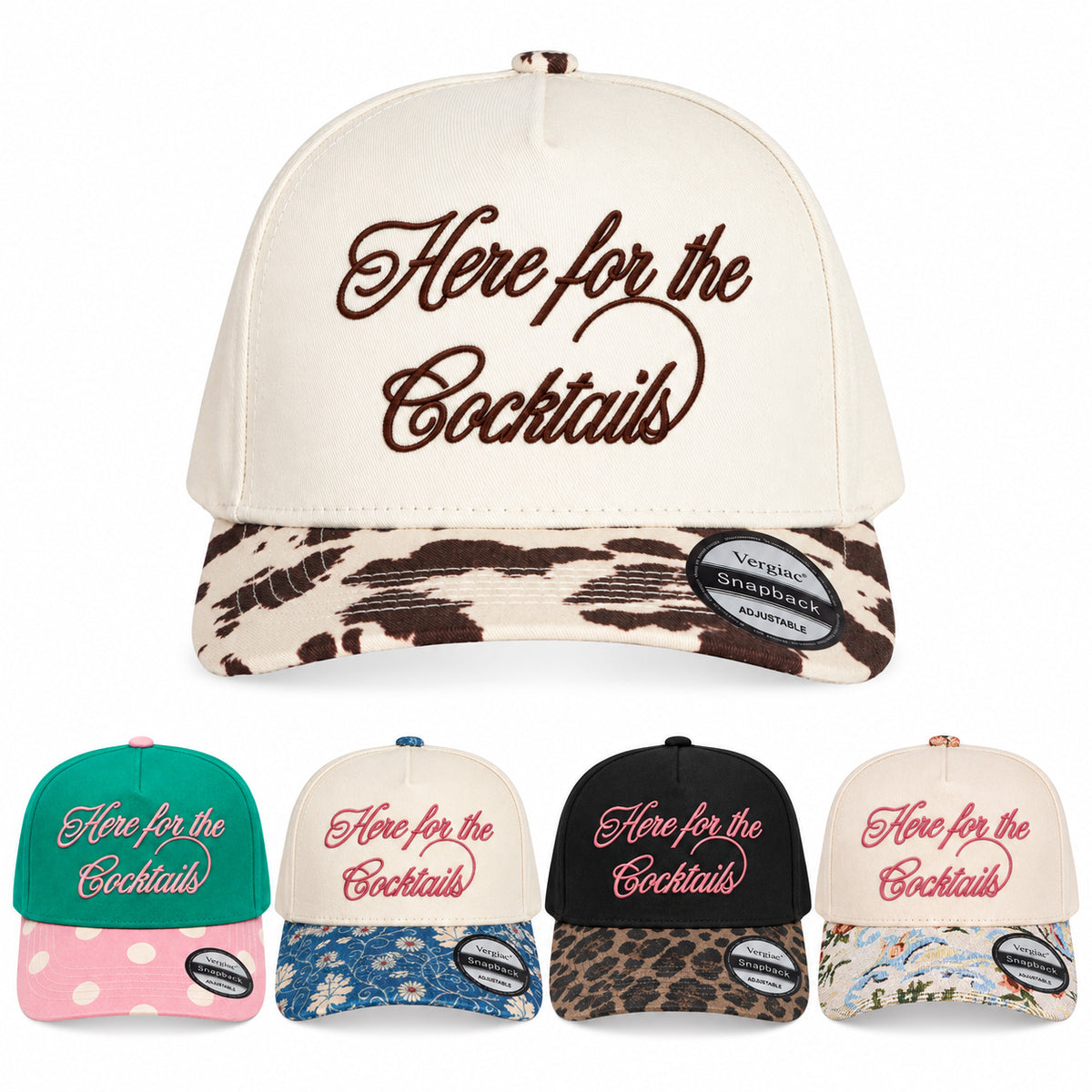 Here For The Cocktails 5-Panel Trucker Hat