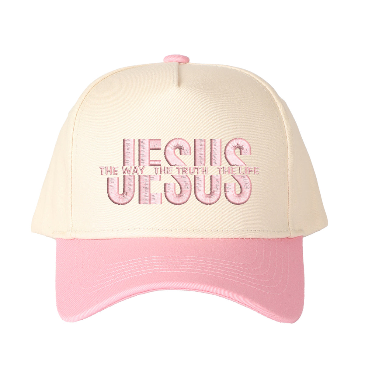 Jesus The Way The Truth The Life Embroidered Trucker Hat
