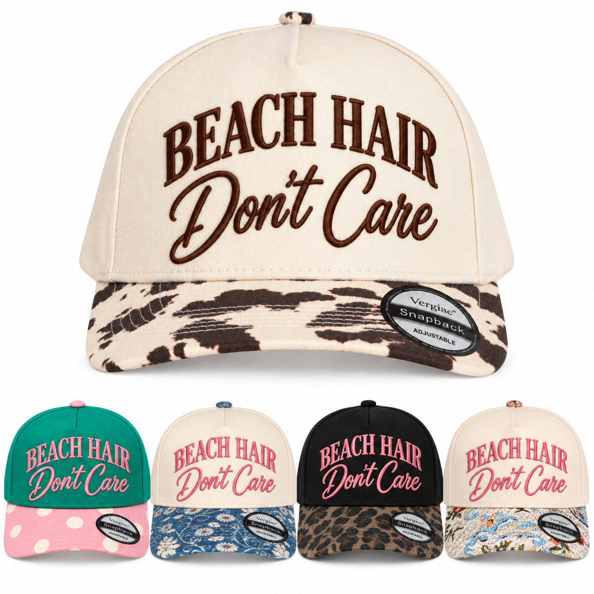 Beach Hair Dont Care Beach-themed 5-Panel Trucker Hat