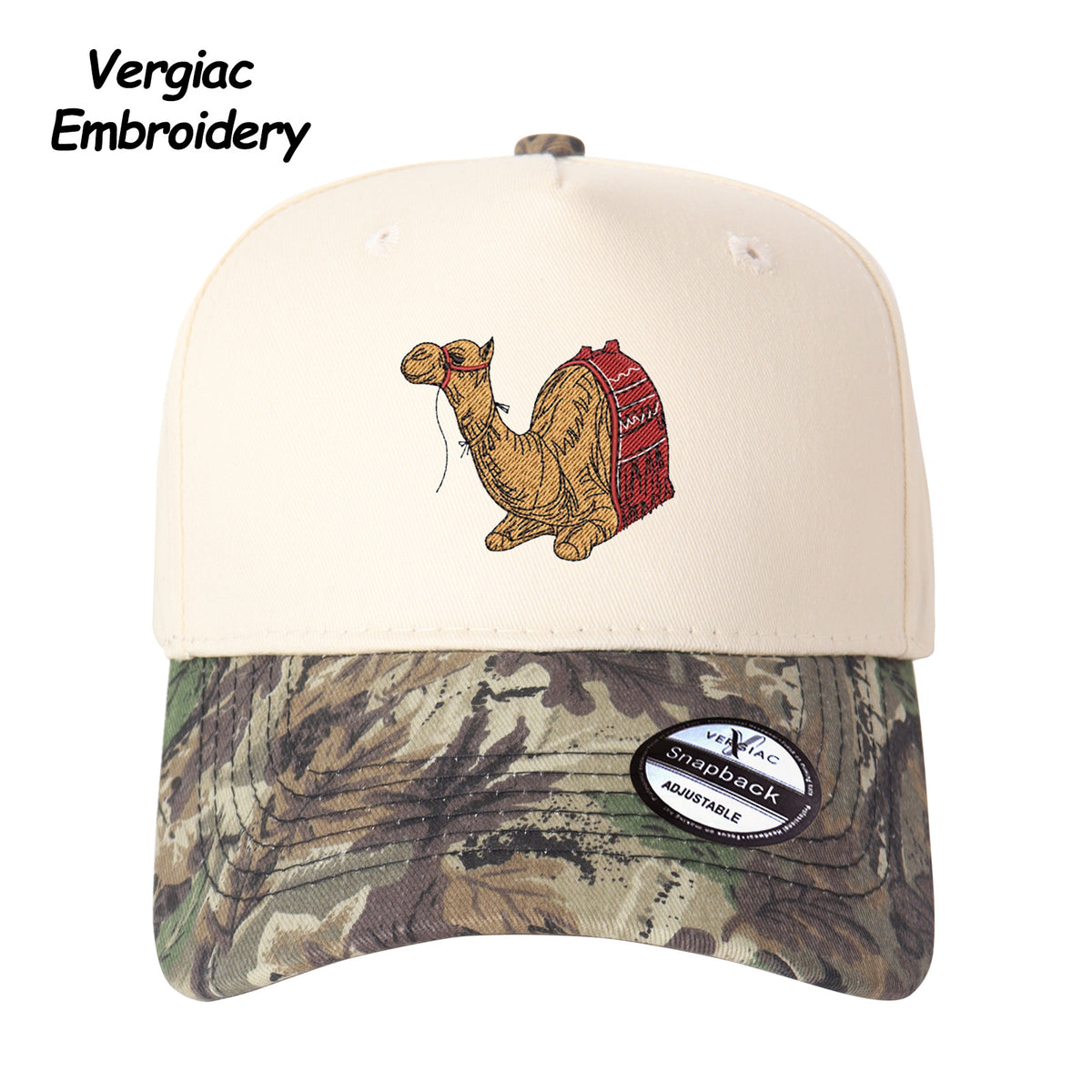 Camel Embroidered Trucker Hat