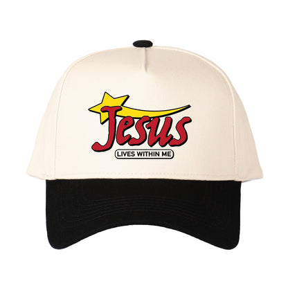 Jesus Lives Within Me Embroidered Trucker Hat