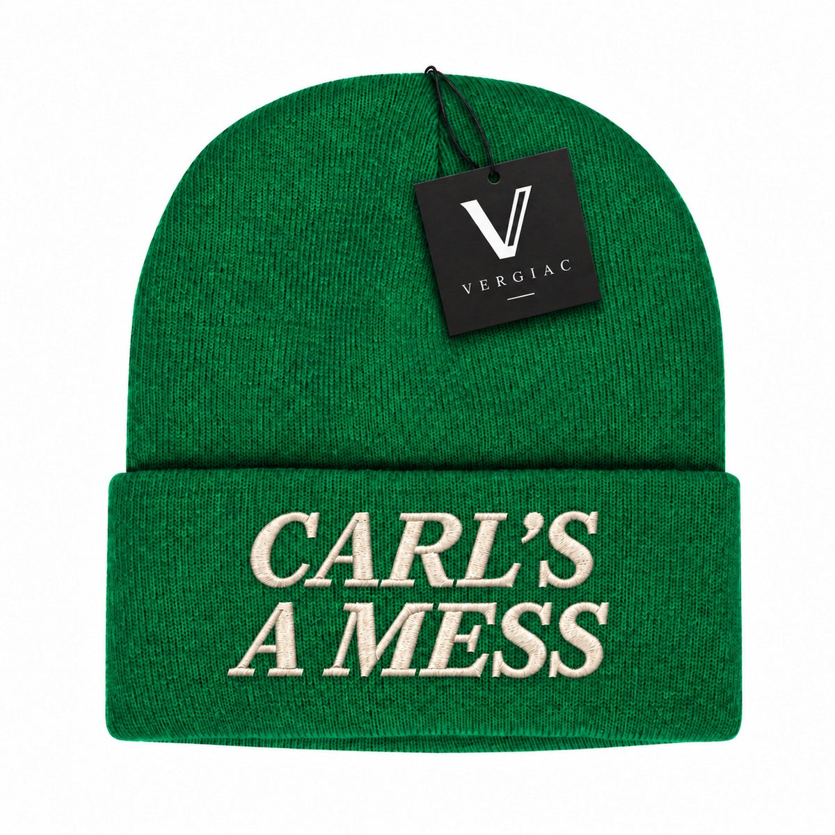 A CARL'S A MESS Embroidered Acrylic Knitted Hat Unisex High Elasticity High Gram Weight Warm and Comfortable