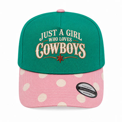 Just A Girl Who Loves Cowboys Western 5-Panel Trucker Hat