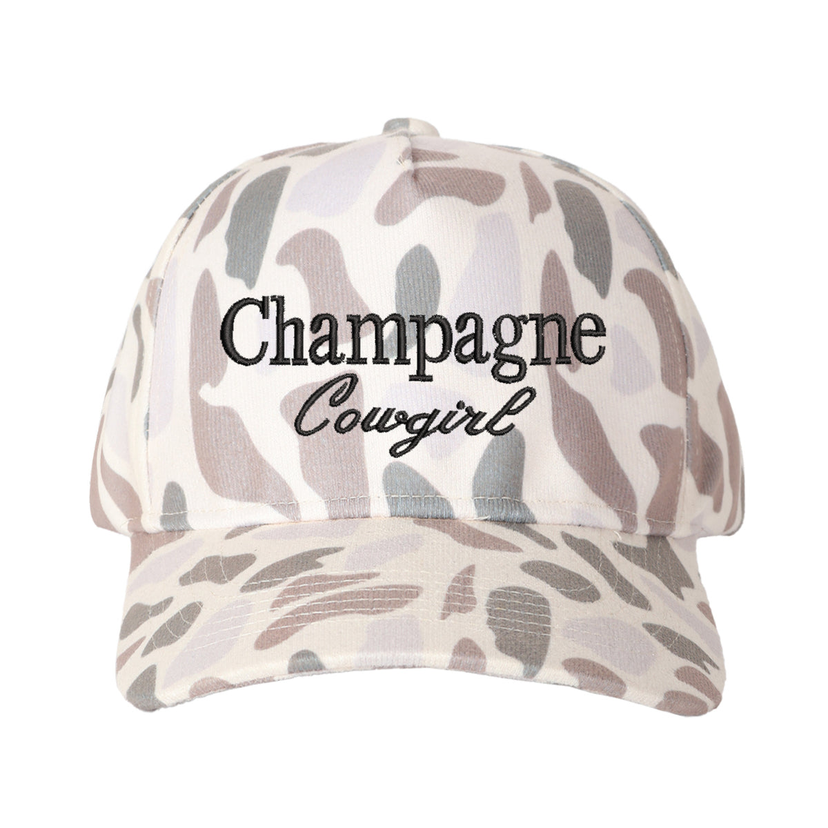 Champagne Cowgirl Embroidered Trucker Hat