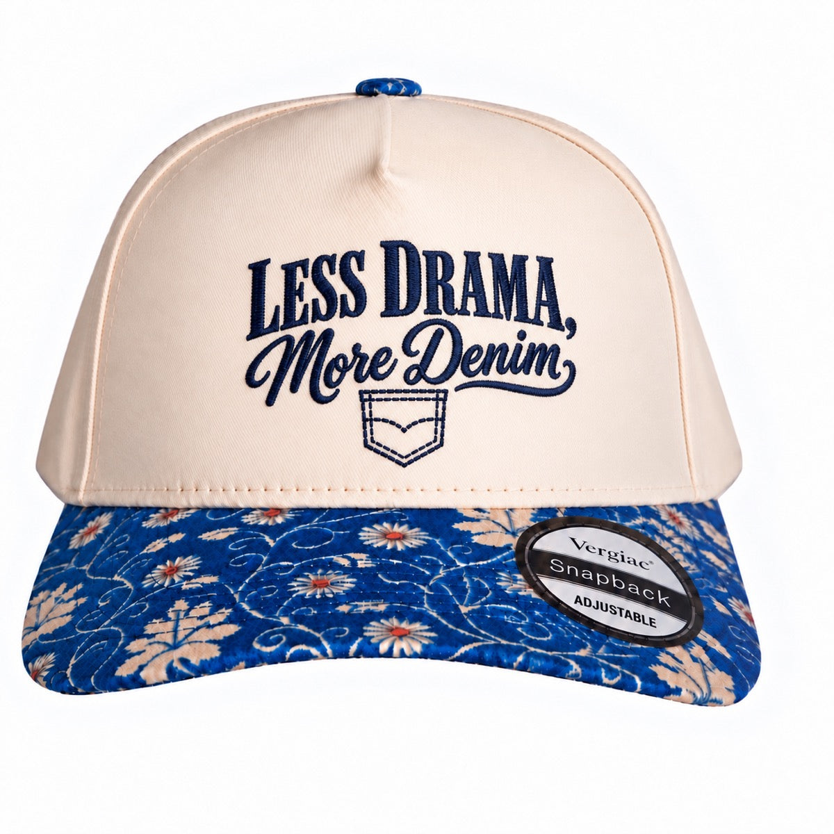 Less Drama, More Denim 5-Panel Trucker Hat