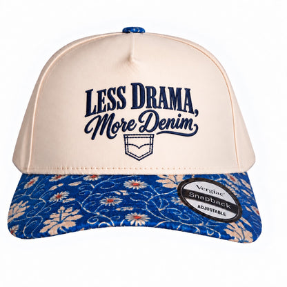 Less Drama, More Denim 5-Panel Trucker Hat