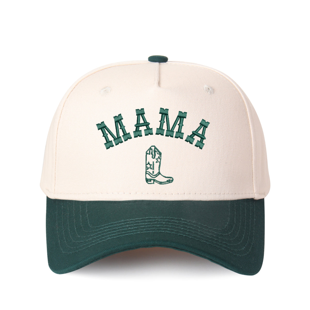 Mama And Boot Pattern Embroidered Trucker Hat