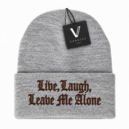 A Gothic font Embroidered Acrylic Knitted Hat Unisex High Elasticity High Gram Weight Warm and Comfortable