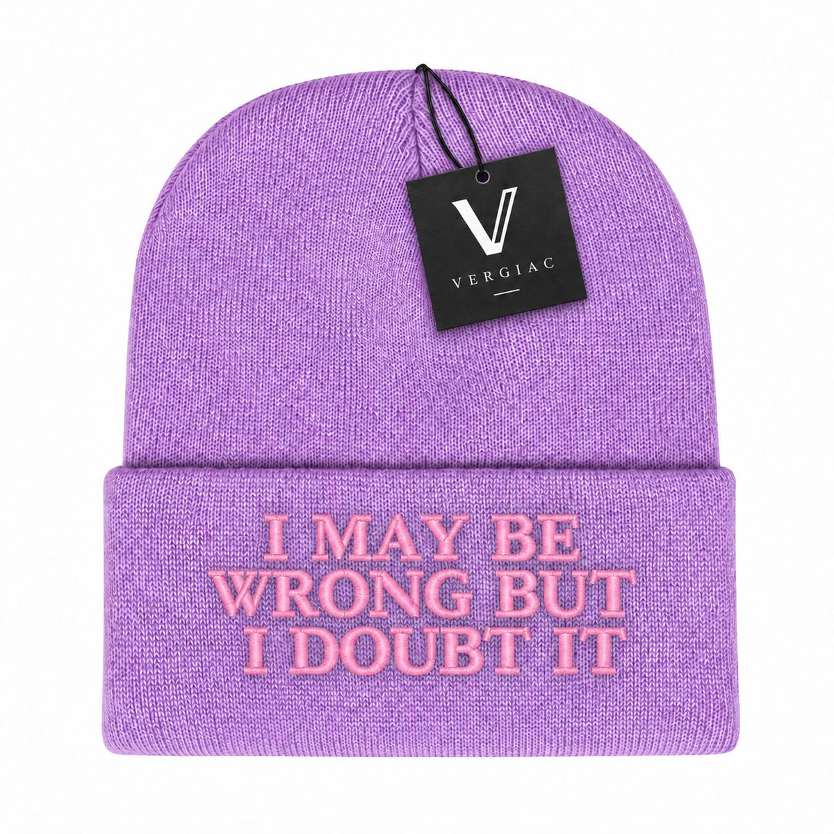 A I MAY BE WRONG BUT I DOUBT IT Embroidered Acrylic Knitted Hat Unisex High Elasticity High Gram Weight Warm and Comfortable