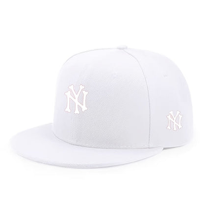 NY Letter Print Flat-Brim Cap