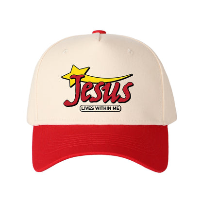 Jesus Lives Within Me Embroidered Trucker Hat