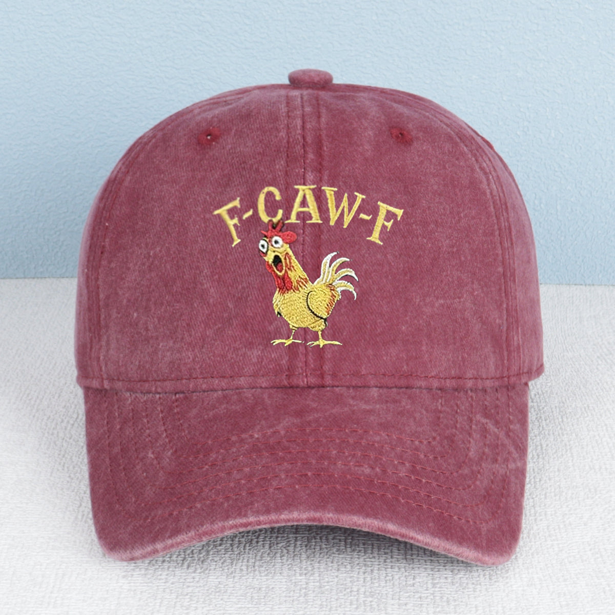 Funny F-caw-f Rooster Embroidered Vintage Hat