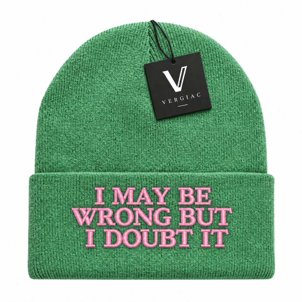 A I MAY BE WRONG BUT I DOUBT IT Embroidered Acrylic Knitted Hat Unisex High Elasticity High Gram Weight Warm and Comfortable